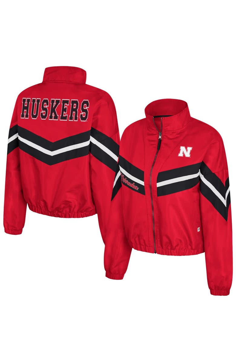 COLOSSEUM Women's Colosseum  Scarlet Nebraska Huskers Thin Ice Full-Zip Windbreaker, Main, color, Scarlet
