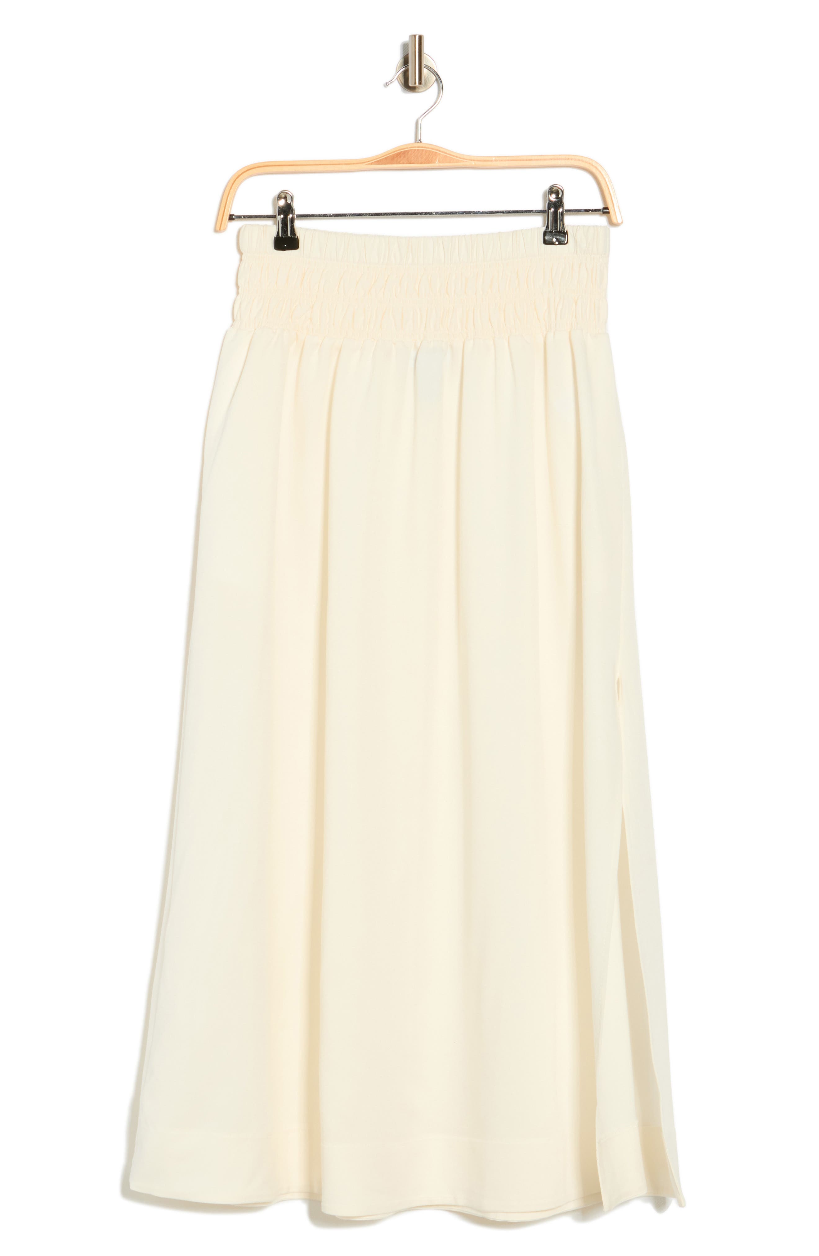Ellen Tracy Smocked Waist Maxi Skirt