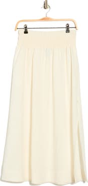 Ellen Tracy Smocked Waist Maxi Skirt