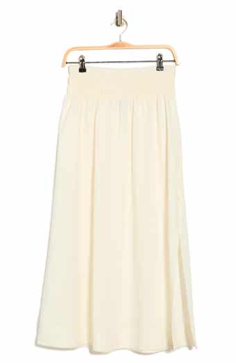 Ellen Tracy Smocked Waist Maxi Skirt
