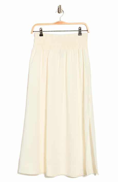 Ellen Tracy Smocked Waist Maxi Skirt