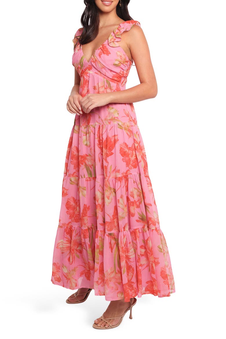 Matteah Floral Print A-Line Dress, Alternate, color, TROPICAL FLORAL