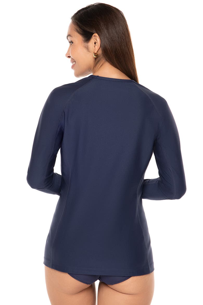 Women's Hightide Long Sleeve Swim Shirt, UPF 50+ Sun Protection, Alternate, color, Navy