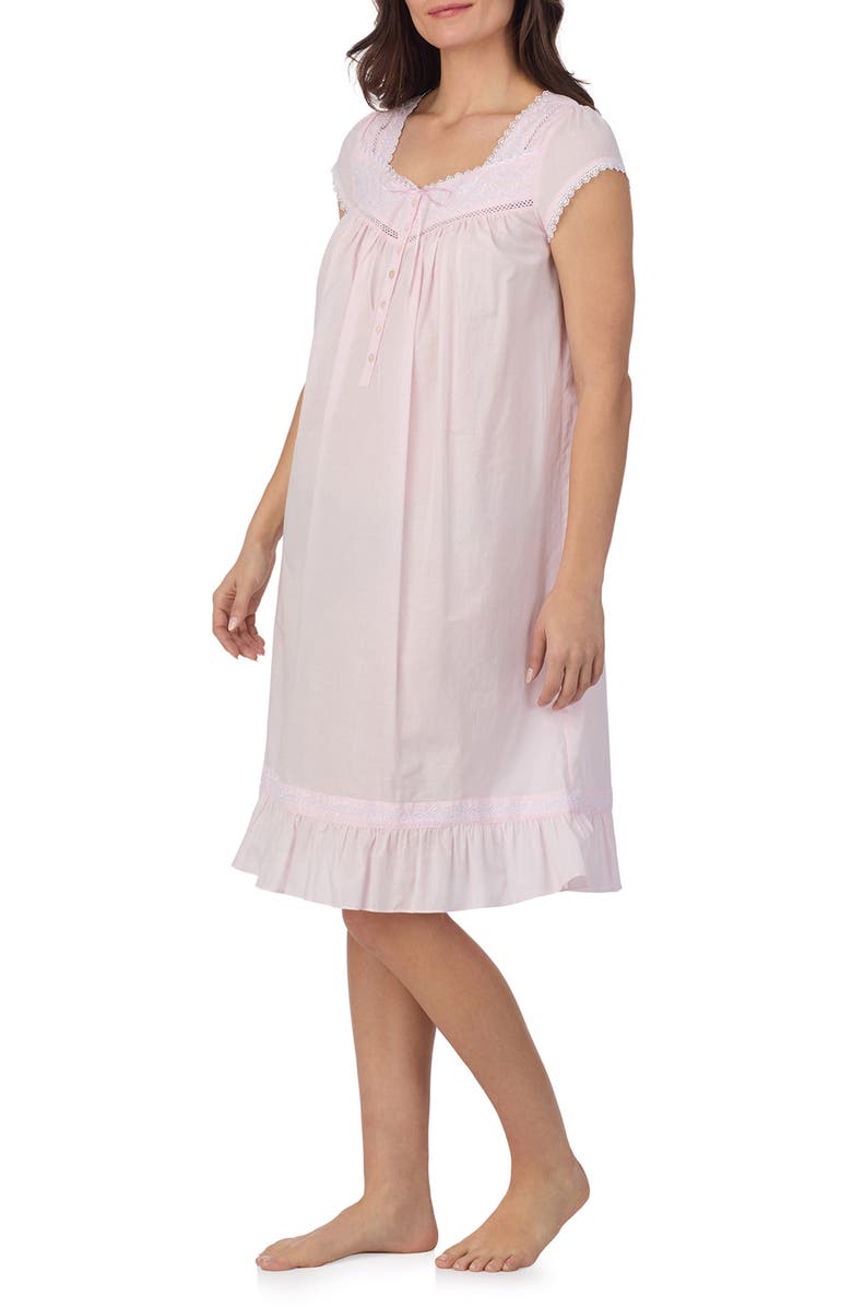 Eileen West Waltz Cap Sleeve Cotton Nightgown, Alternate, color, 