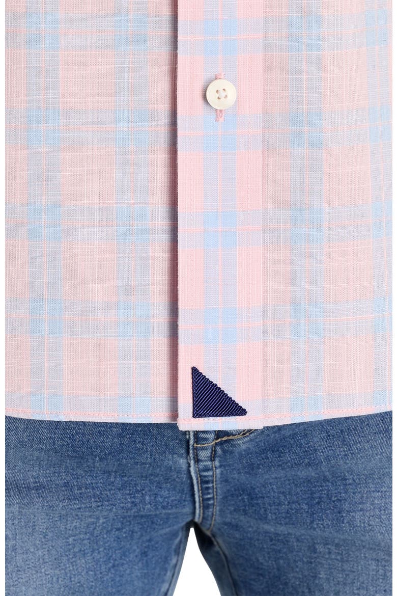 Big & Tall Clark Wrinkle-Free Plaid Sport Shirt, Alternate, color, PINK