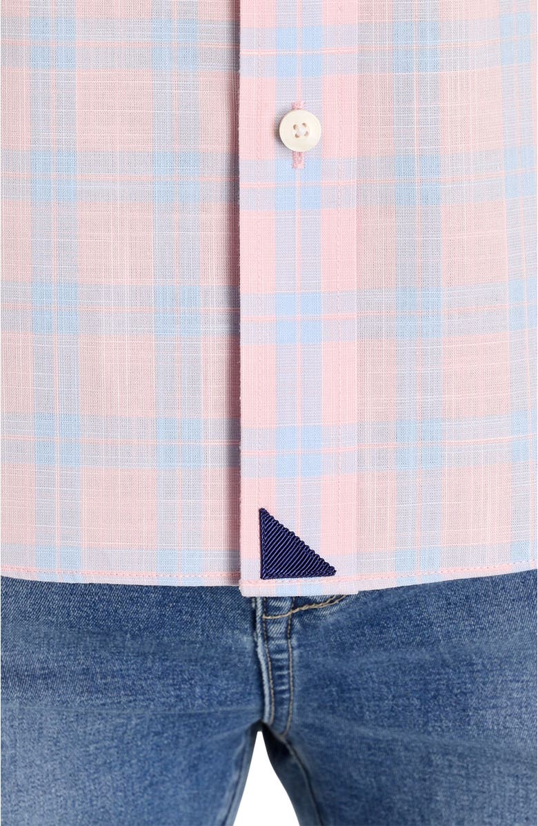 Untuckit Fit by Dxl Big & Tall Clark Wrinkle-Free Plaid Sport Shirt, Alternate, color, Pink
