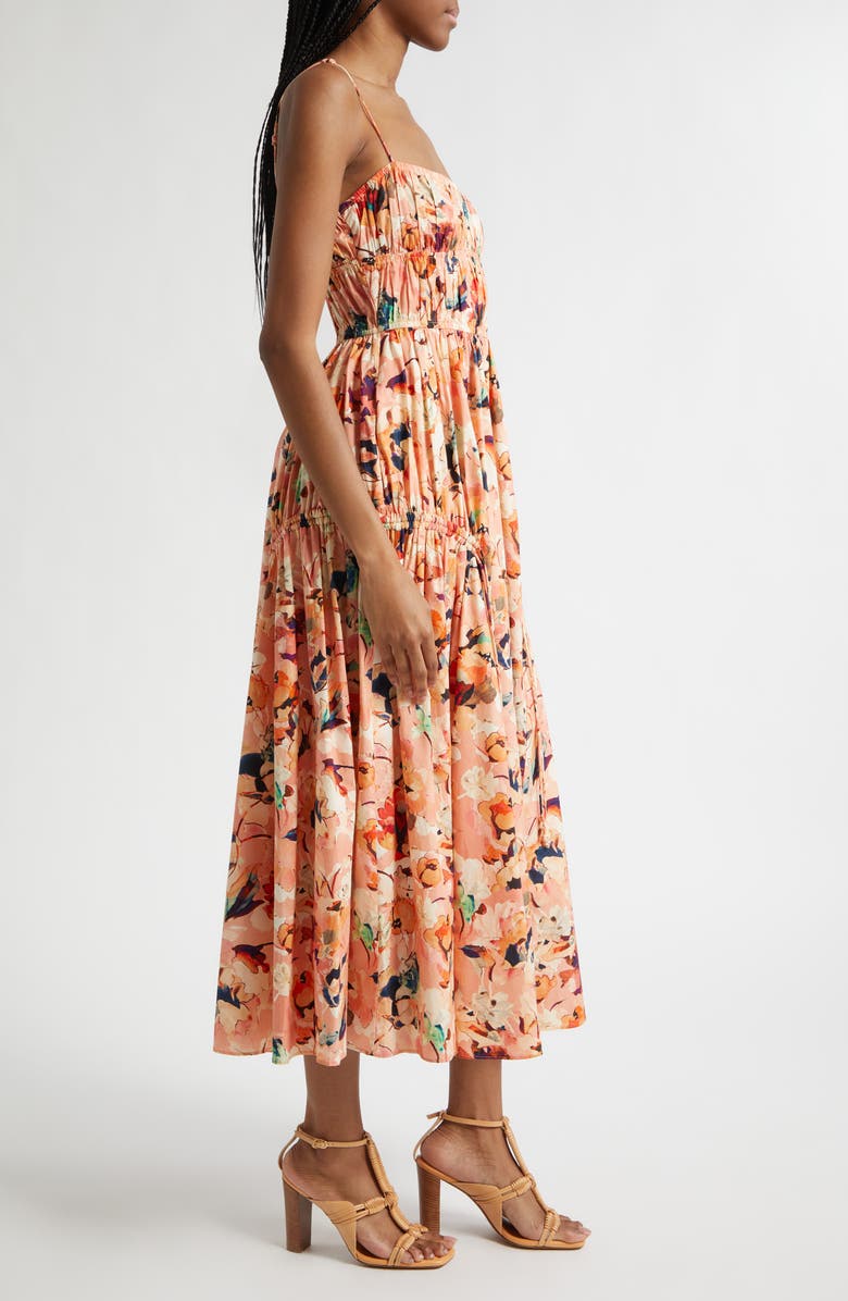 Ulla Johnson Vidri Floral Tiered Cotton Dress, Alternate, color, Camellia