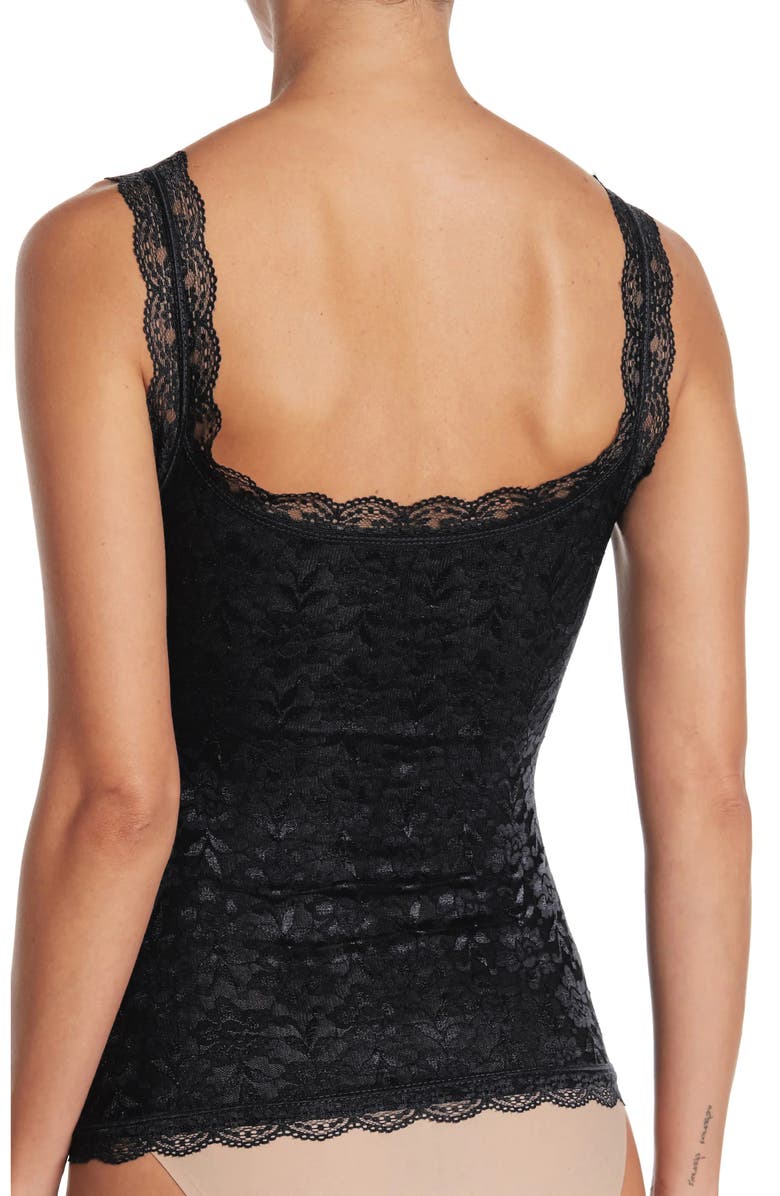 SECRET LACE Allover Lace Lined Camisole, Alternate, color, Black