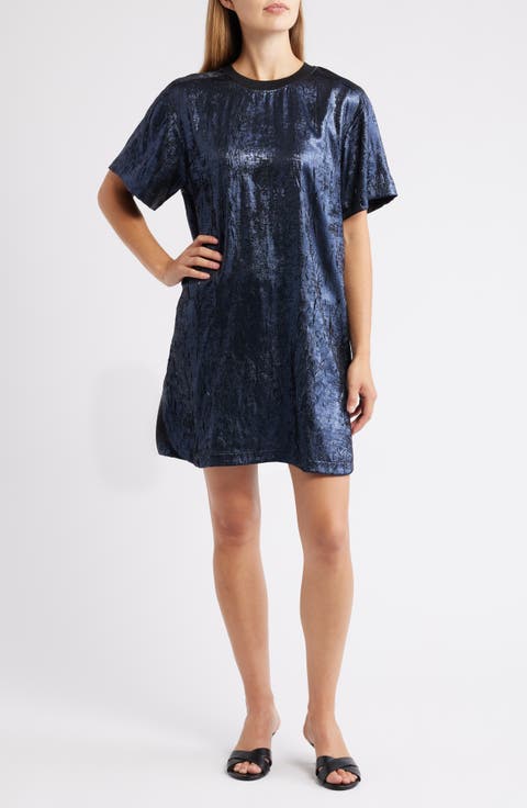 Foil Print T-Shirt Dress