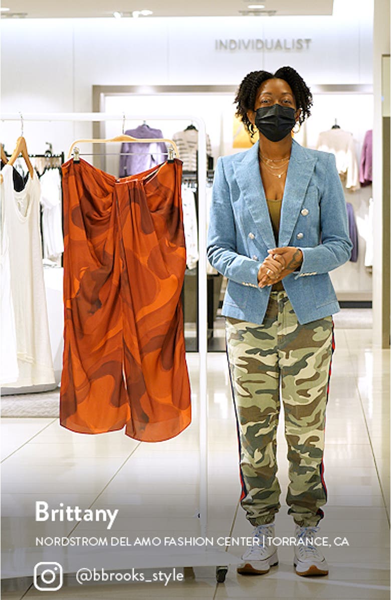 Curve Swirl Print Drape Wrap Skirt, sales video thumbnail