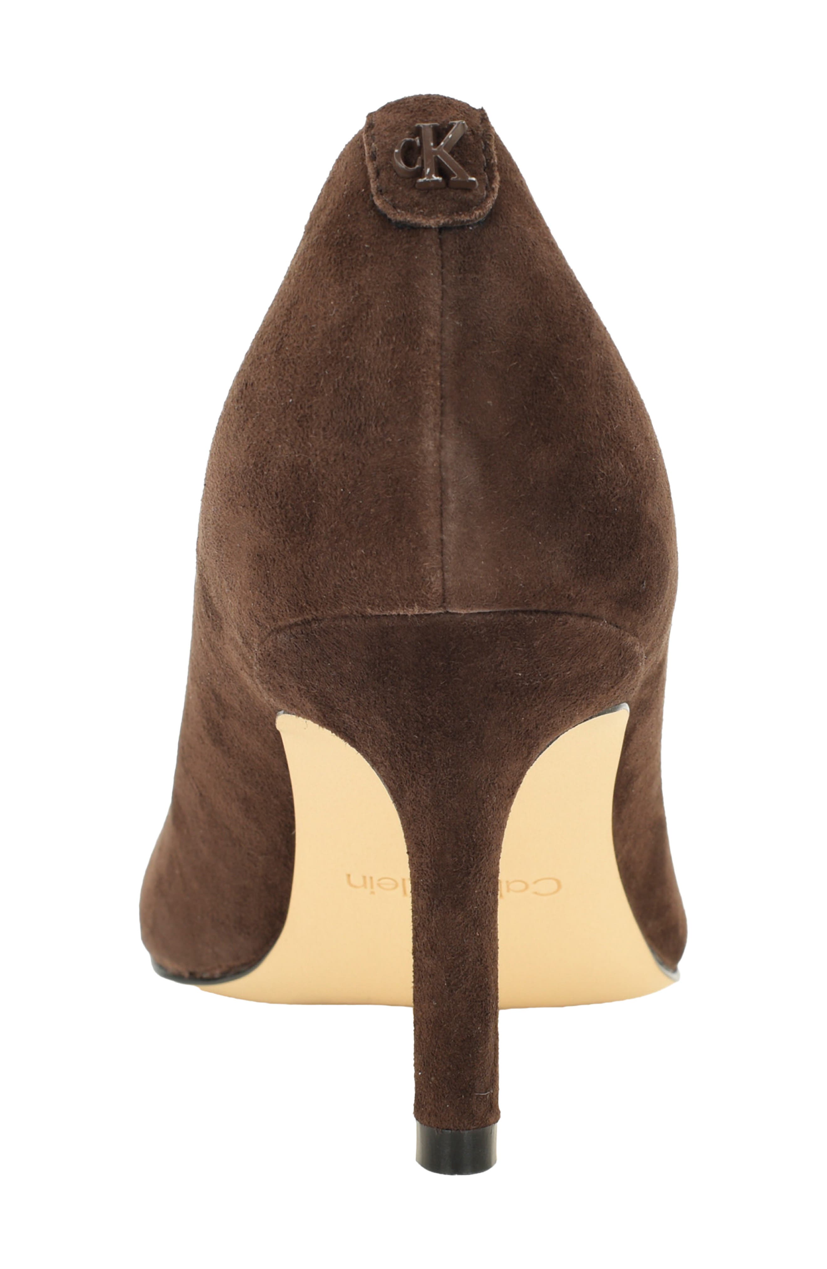 Bazey Leather Pump, Alternate, color, DARK BROWN SUEDE