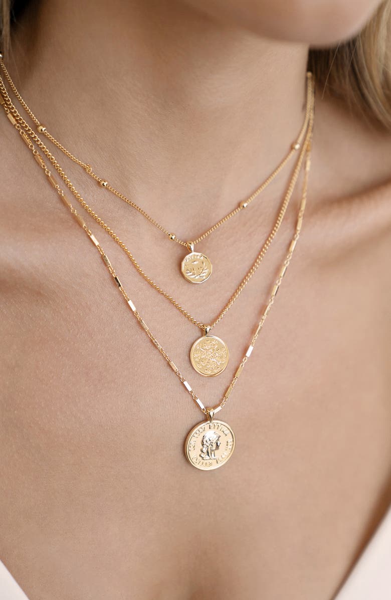 Set of 3 Coin Pendant Necklaces