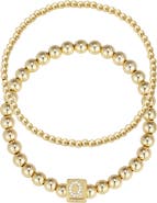 Adornia Set of 2 Gold Plated Stretch Bracelets