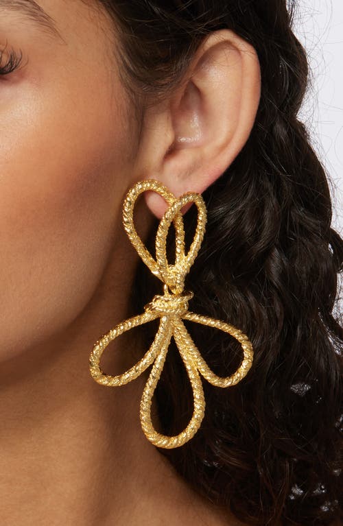 Kenneth Jay Lane Oversized Bow Drop Earrings In Gold