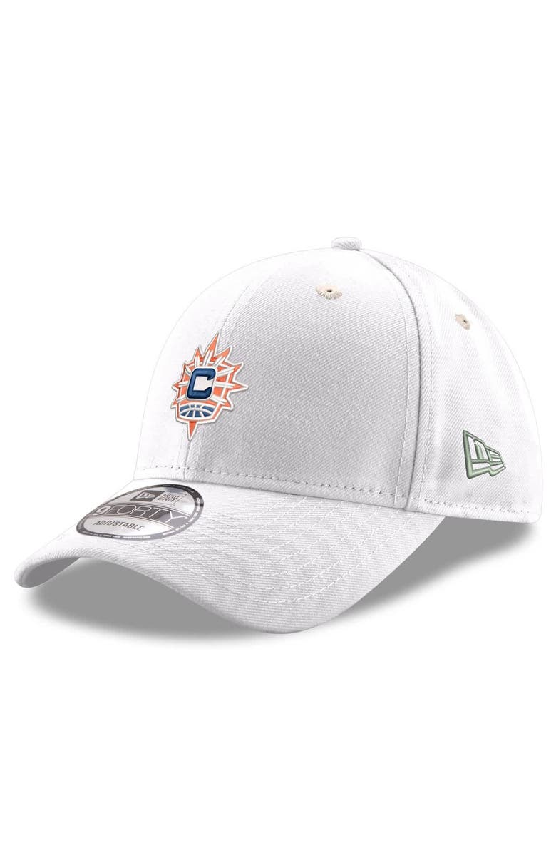 New Era Men's New Era White Connecticut Sun Primary Logo 9FORTY Adjustable Hat, Main, color,