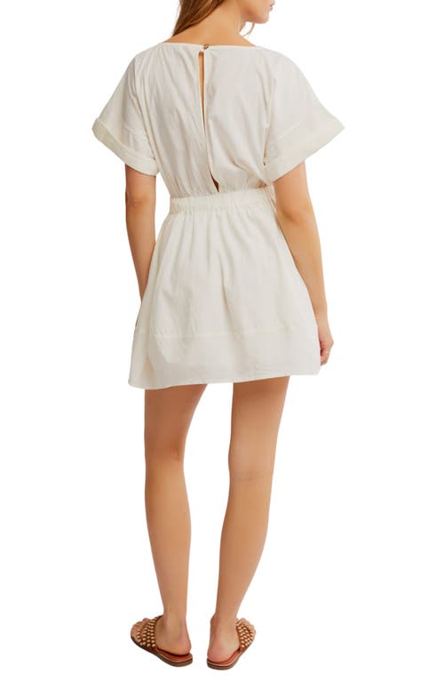 Free People Full Time Fun Cotton Poplin Minidress In White