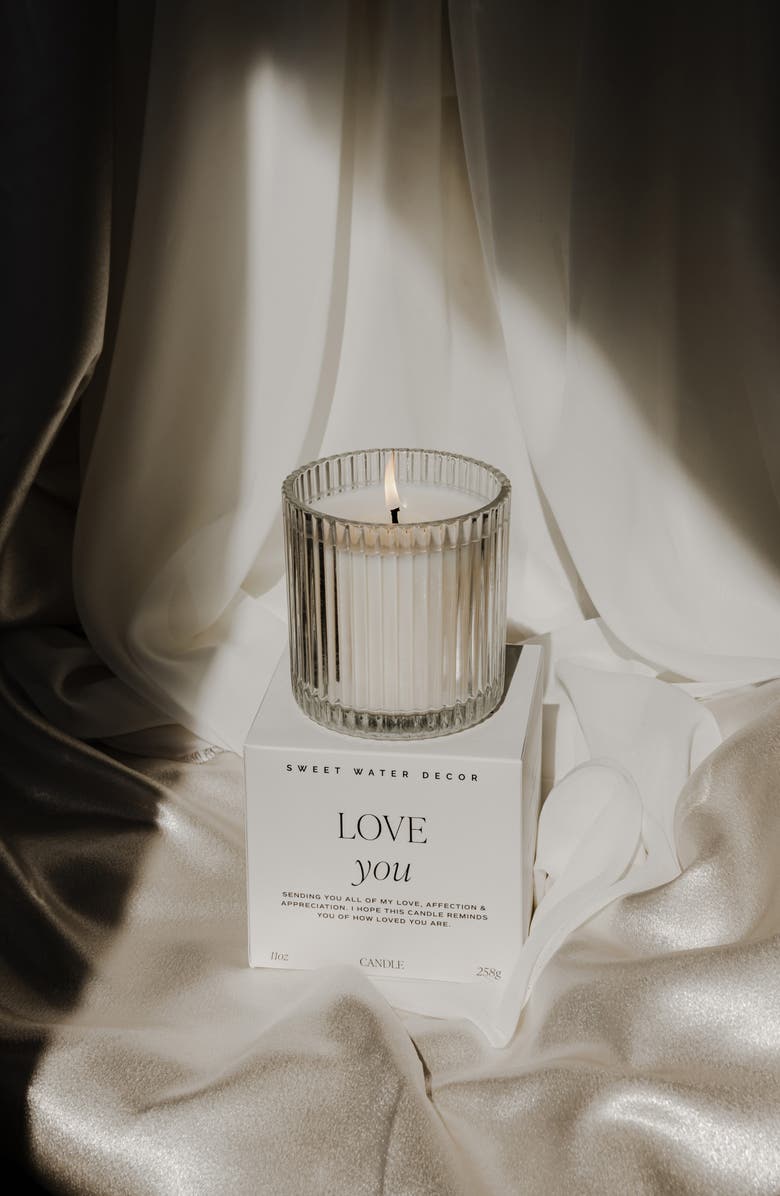 SWEET WATER DECOR Love You Ribbed Boxed Set of 2 Candles, Alternate, color,