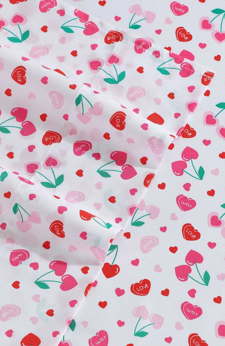 Betsey Johnson Sweet Tart Cherries Sheet Set, Alternate, color, Light / Medium Pink