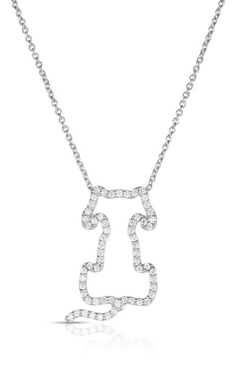 Diamond Dog Pendant Necklace