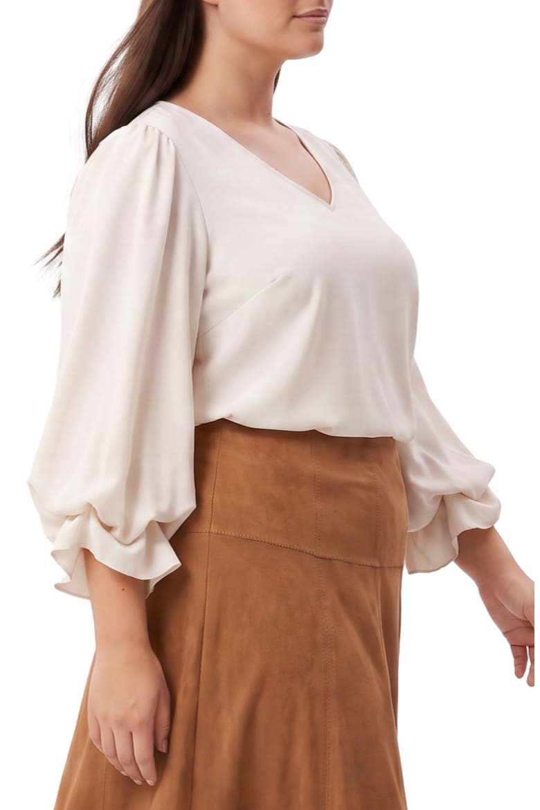 Layered Sleeve Asymmetric Top, Alternate, color, ECRU