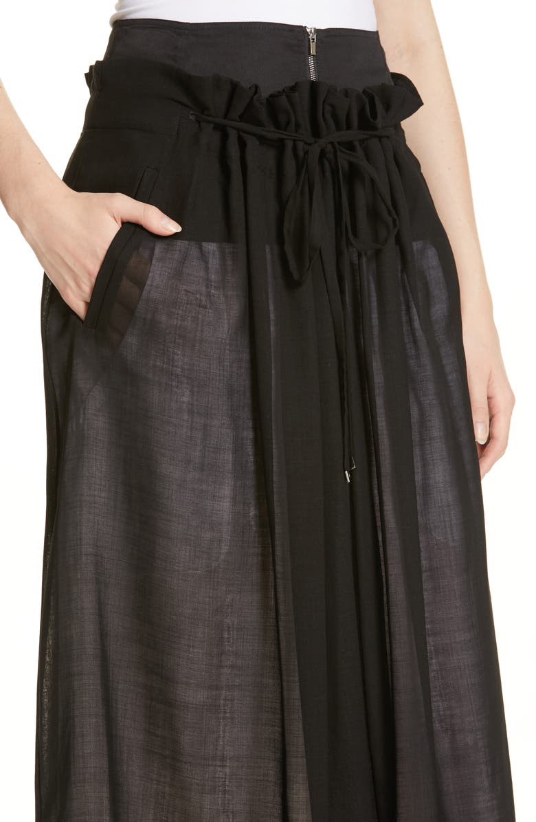 Tibi Gauze Overlay Midi Skirt, Alternate, color, 