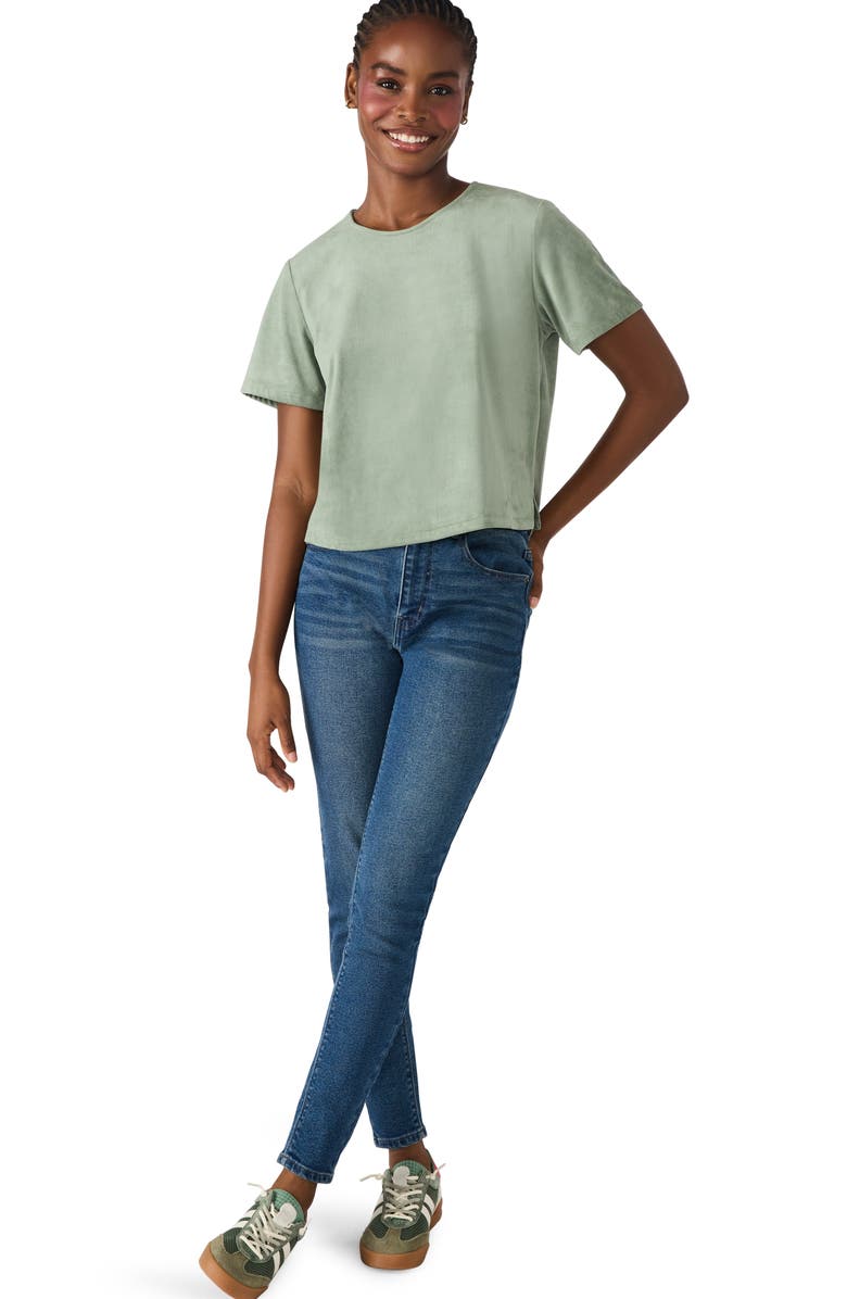 Steve Madden Ezra Back Zip Top, Alternate, color, Jade Cream