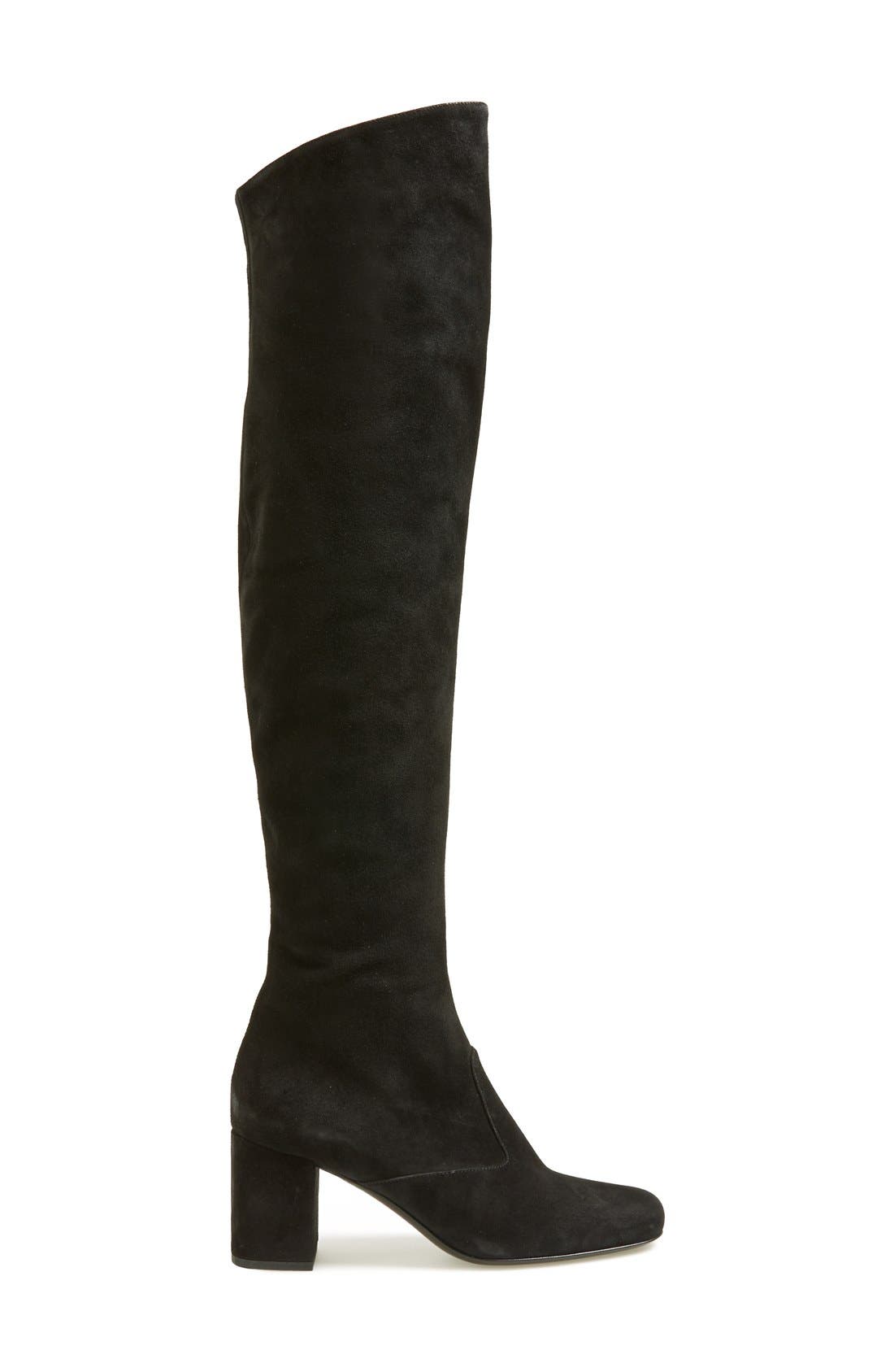 'Babies' Over the Knee Boot, Alternate, color, BLACK SUEDE