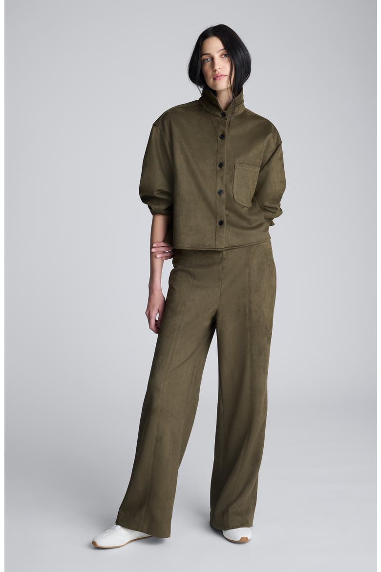 Hollywood Faux Suede Pants, Alternate, color, OLIVE GREEN
