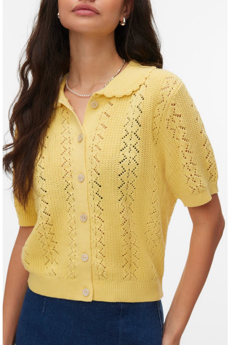 Daria Pointelle Cardigan, Main, color, GOLDEN HAZE