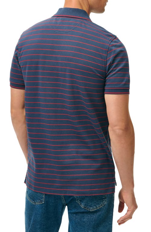 Brooks Brothers Trim Fit Stripe Stretch Supima® Cotton Piqué Polo In Navy Multi
