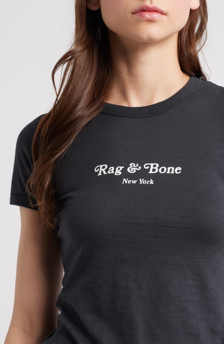 rag & bone Mini Script RB Graphic Baby Tee, Alternate, color, 