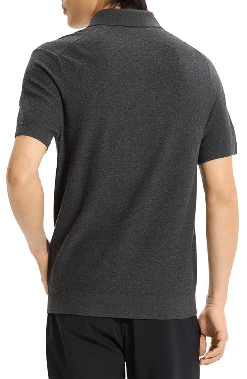 Theory Soris Polo Charcoal Melange In Gray