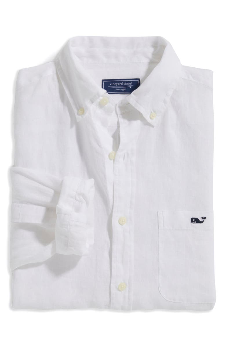vineyard vines Linen Button-Down Shirt, Alternate, color, 