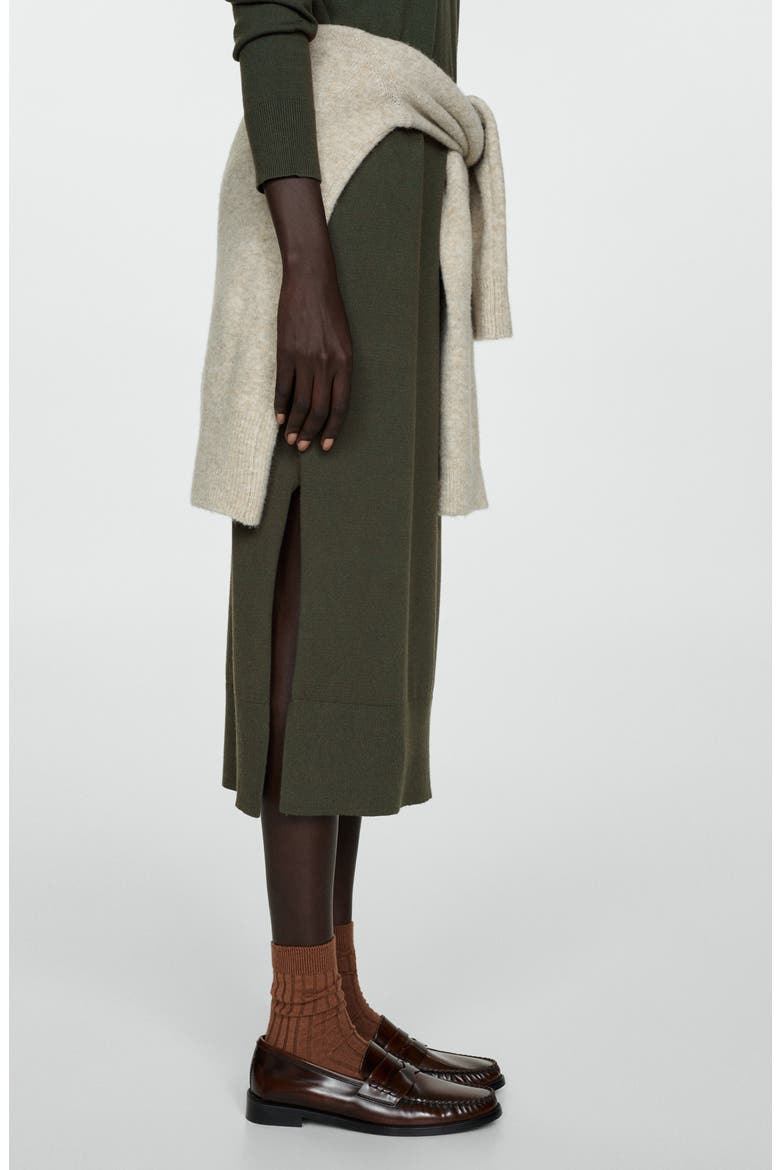 Mock Neck Long Sleeve Sweater Dress, Alternate, color, KHAKI