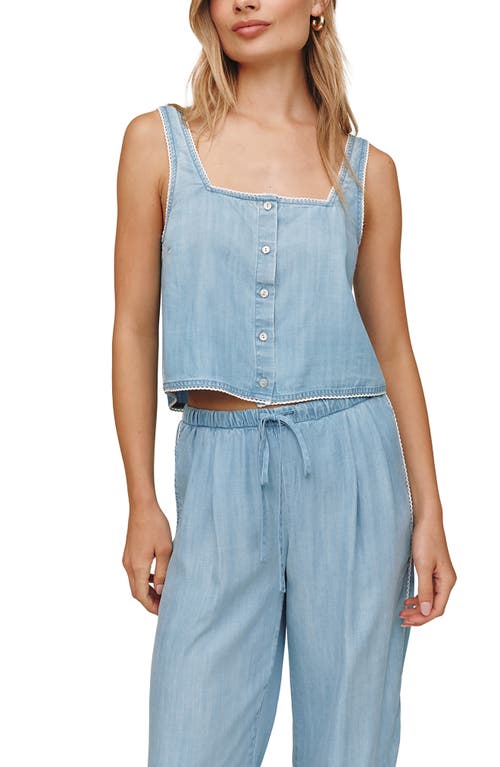 Bella Dahl Square Neck Button-Up Tank in Ombre Mist Wash at Nordstrom, Size X-Small