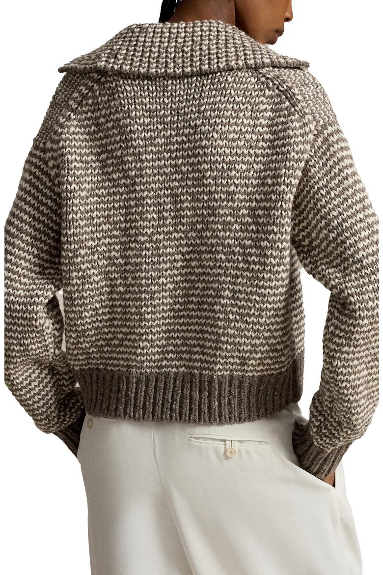 Striped Cotton & Wool Blend Sweater, Alternate, color, STONE GREY/ CREAM STRIPE