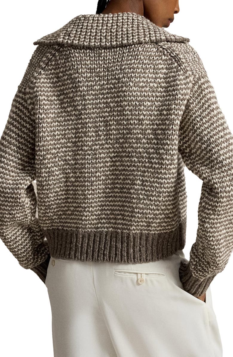 Polo Ralph Lauren Striped Cotton & Wool Blend Sweater, Alternate, color, Stone Grey/ Cream Stripe