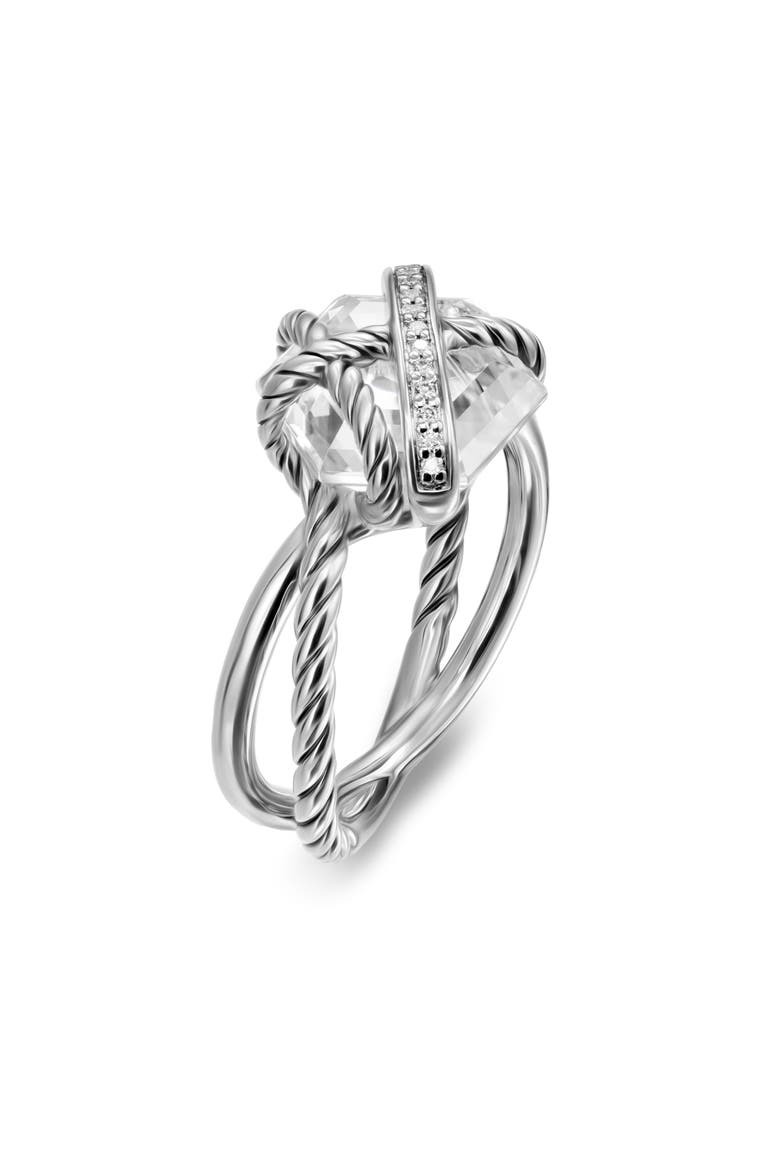 Cable Wrap Crystal & Diamond Ring, Alternate, color, SILVER PAVE