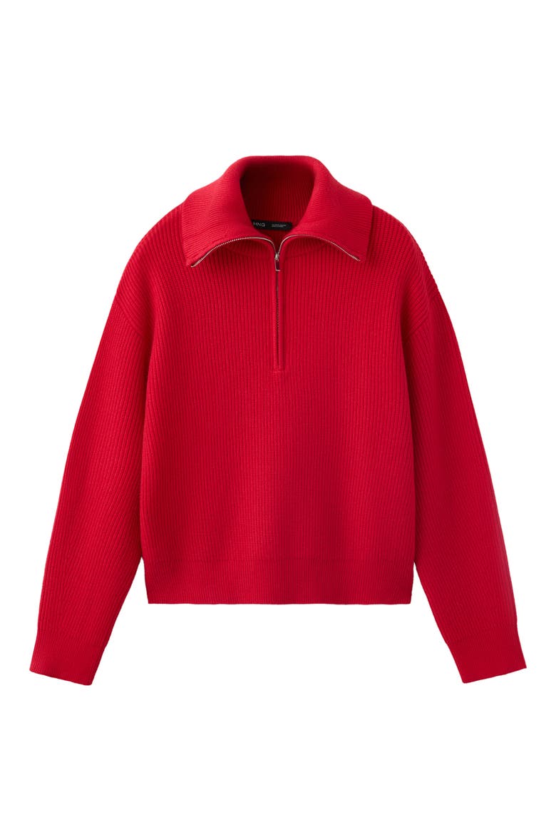 Quarter Zip Sweater, Alternate, color, RED