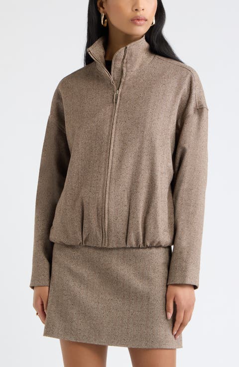 Herringbone Bomber Jacket