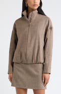 Open Edit Herringbone Bomber Jacket