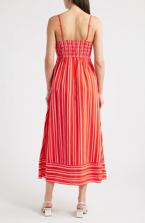 Cleobella Lacey Smocked Sleeveless Cotton & Linen Maxi Dress