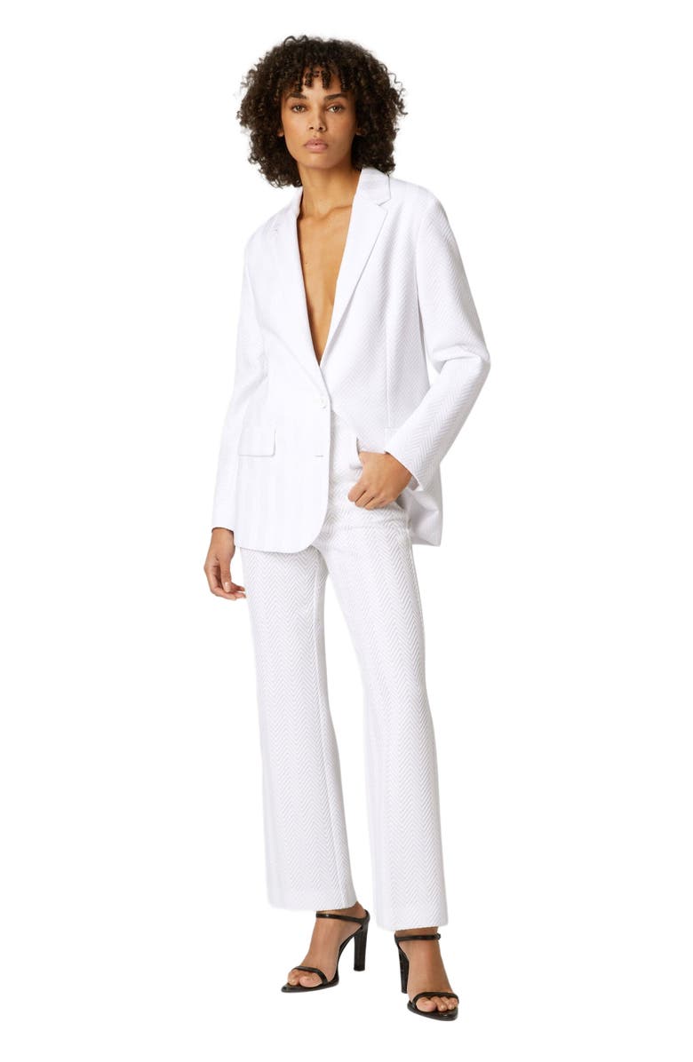 Missoni Single-breasted Blazer In Cotton And Zig Zag Viscose Tone On Tone, Main, color, White