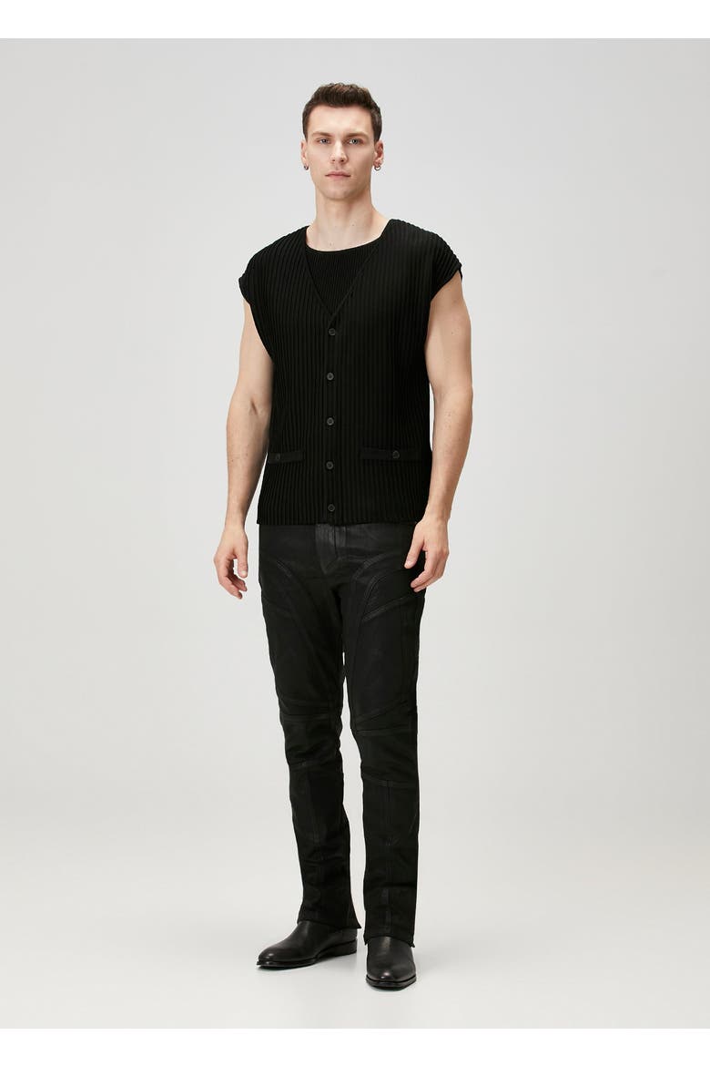 Knitted Vest, Alternate, color, BLACK