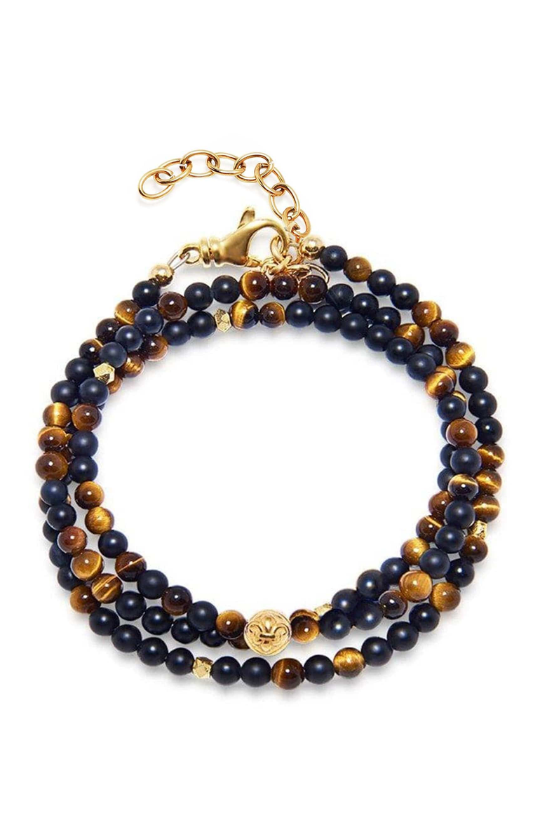 Nialaya Mykonos Wrap Around Bracelet, Main, color, Brown Tiger Eye