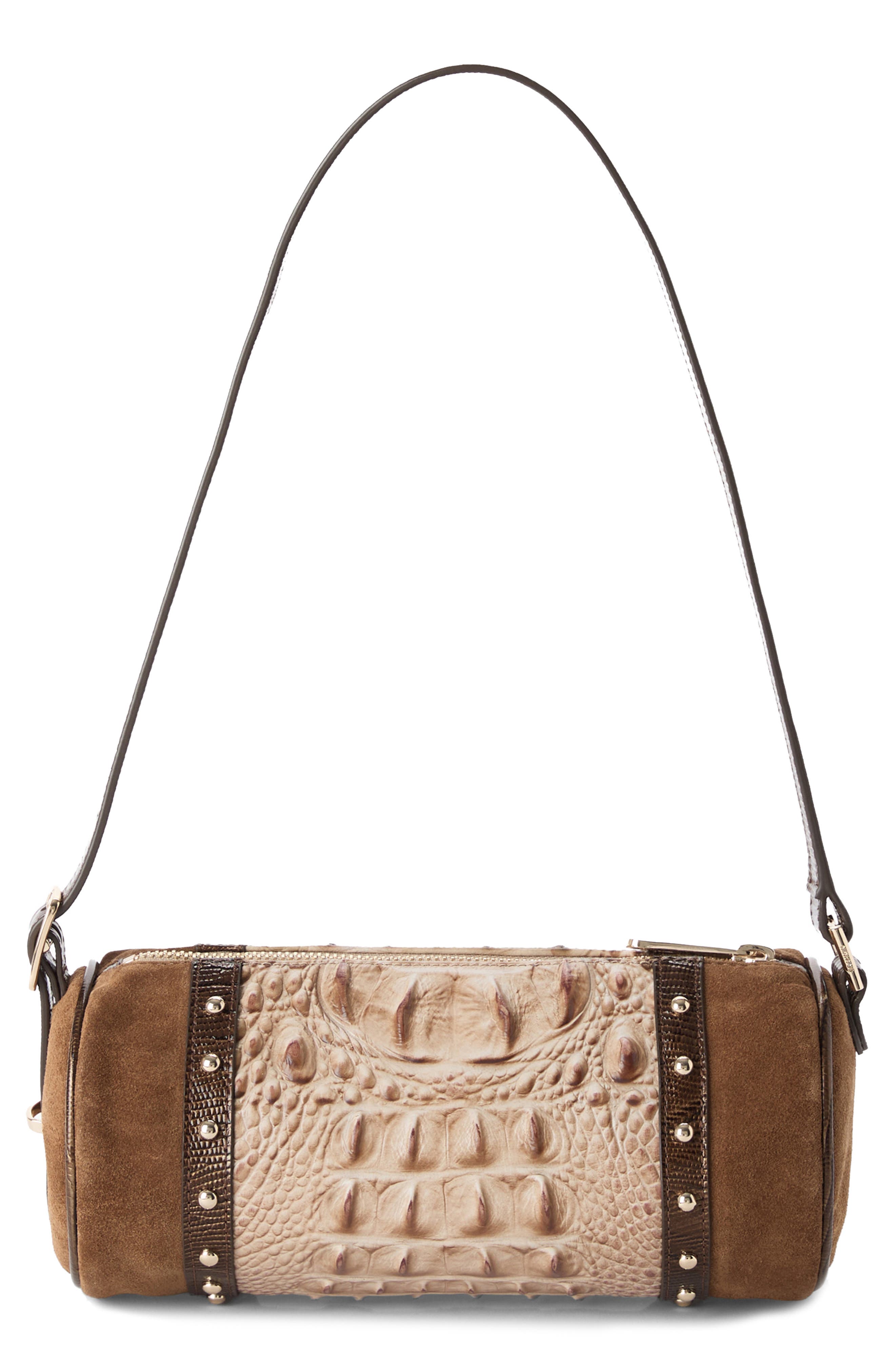 Billie Leather Barrel Bag, Alternate, color, TAUPE ENSEMBLE