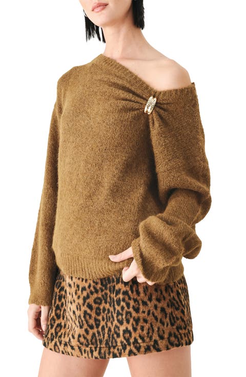 Hardware Detail Asymmetric Sweater