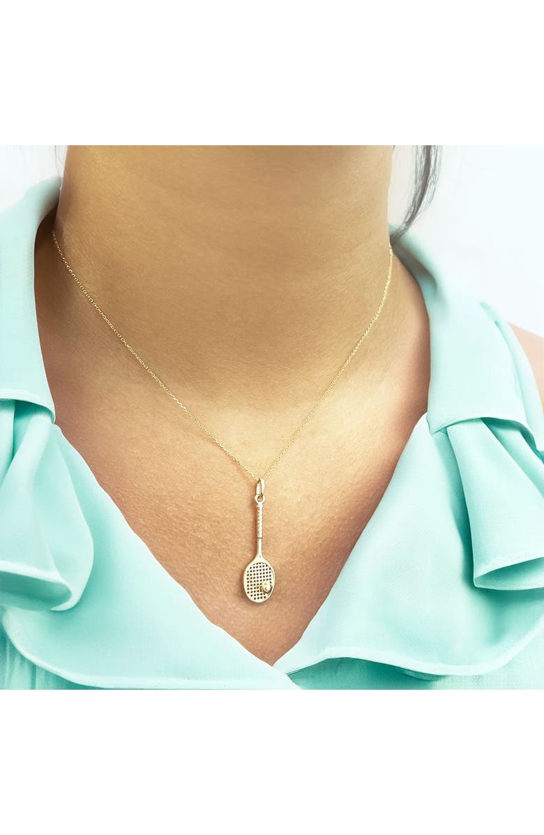 The Lovery Fine Jewelry Gold Tennis Racket Charm, Alternate, color, Yellow Gold