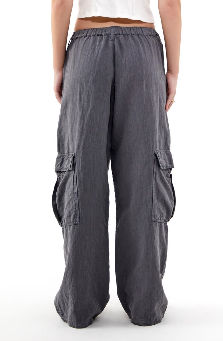 BDG Urban Outfitters Luca Cotton & Linen Pants, Alternate, color, Charcoal
