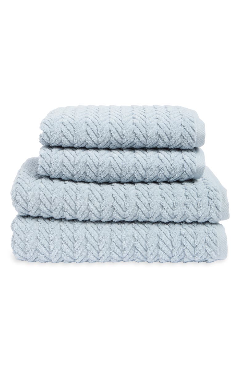 Matouk Seville 4-Piece Cotton Towel Set, Main, color, Wedgwood